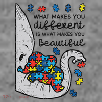 What Makes You Different Beautiful Elephant Autism Awareness 7-Panel Snapback Hat