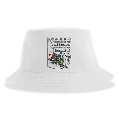 What Makes You Different Beautiful Elephant Autism Awareness Sustainable Bucket Hat