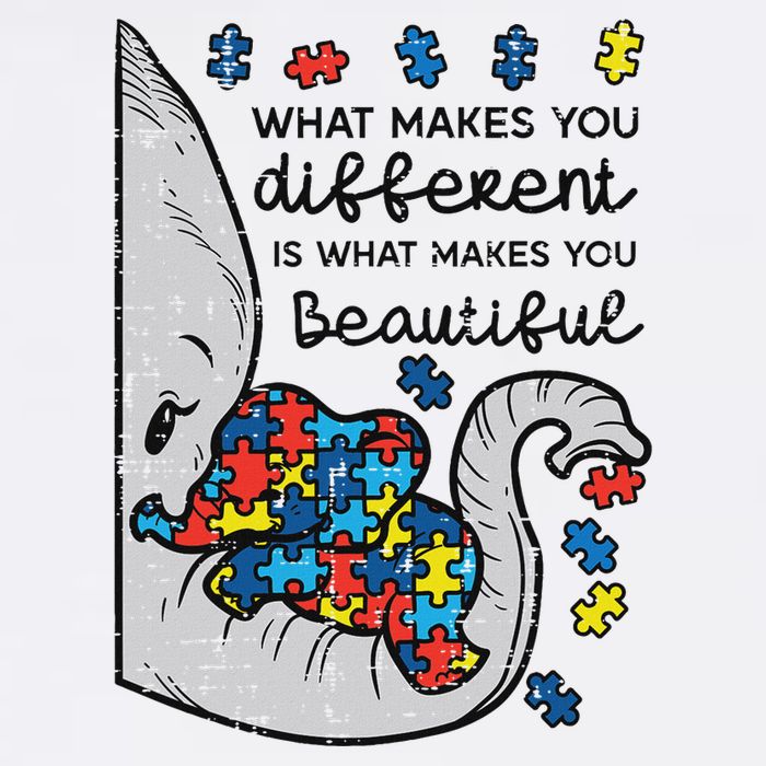 What Makes You Different Beautiful Elephant Autism Awareness Sustainable Bucket Hat