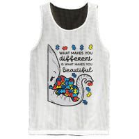 What Makes You Different Beautiful Elephant Autism Awareness Mesh Reversible Basketball Jersey Tank