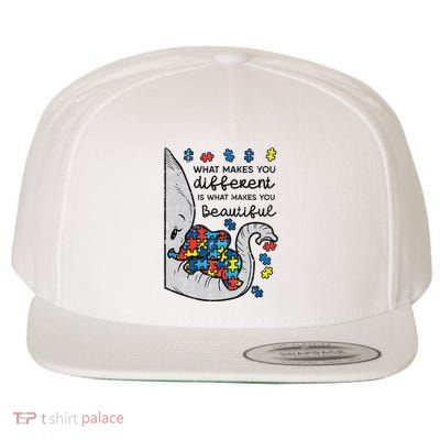 What Makes You Different Beautiful Elephant Autism Awareness Wool Snapback Cap