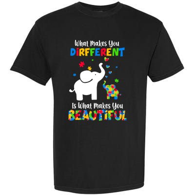 What Makes You Different Autism Child Elephant Mom Awareness Garment-Dyed Heavyweight T-Shirt