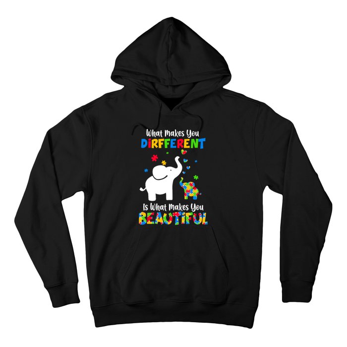 What Makes You Different Autism Child Elephant Mom Awareness Hoodie