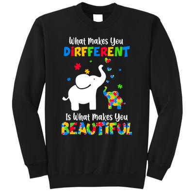 What Makes You Different Autism Child Elephant Mom Awareness Sweatshirt