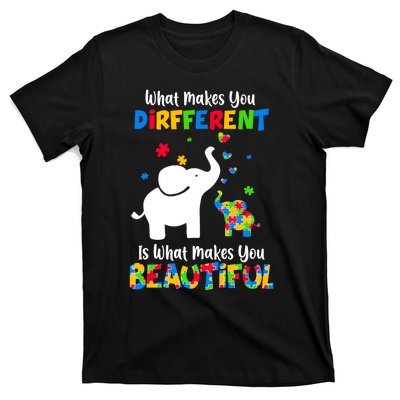 What Makes You Different Autism Child Elephant Mom Awareness T-Shirt