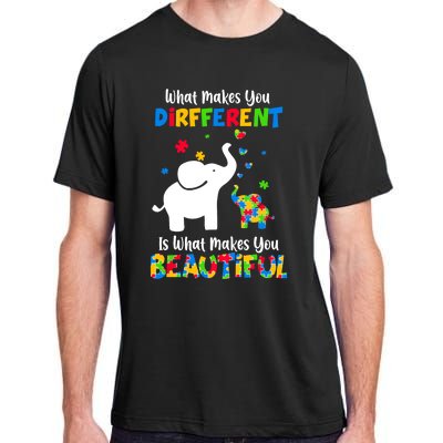 What Makes You Different Autism Child Elephant Mom Awareness Adult ChromaSoft Performance T-Shirt