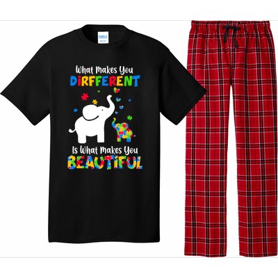 What Makes You Different Autism Child Elephant Mom Awareness Pajama Set