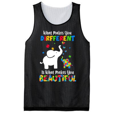 What Makes You Different Autism Child Elephant Mom Awareness Mesh Reversible Basketball Jersey Tank