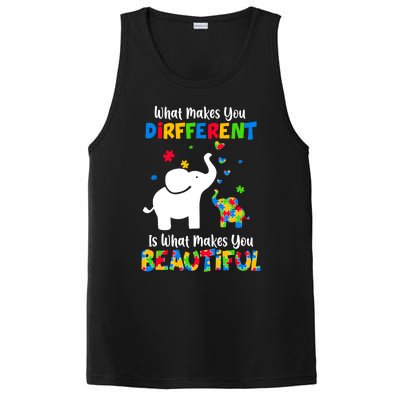 What Makes You Different Autism Child Elephant Mom Awareness PosiCharge Competitor Tank