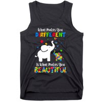 What Makes You Different Autism Child Elephant Mom Awareness Tank Top