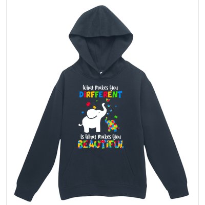 What Makes You Different Autism Child Elephant Mom Awareness Urban Pullover Hoodie