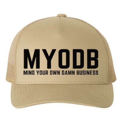 Walz Mind Your Own Damn Business Harris Waltz Cat Lady Yupoong Adult 5-Panel Trucker Hat