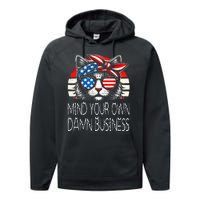 Walz Mind Your Own Damn Business Harris Waltz Cat Lady Performance Fleece Hoodie