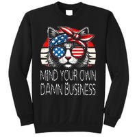 Walz Mind Your Own Damn Business Harris Waltz Cat Lady Sweatshirt