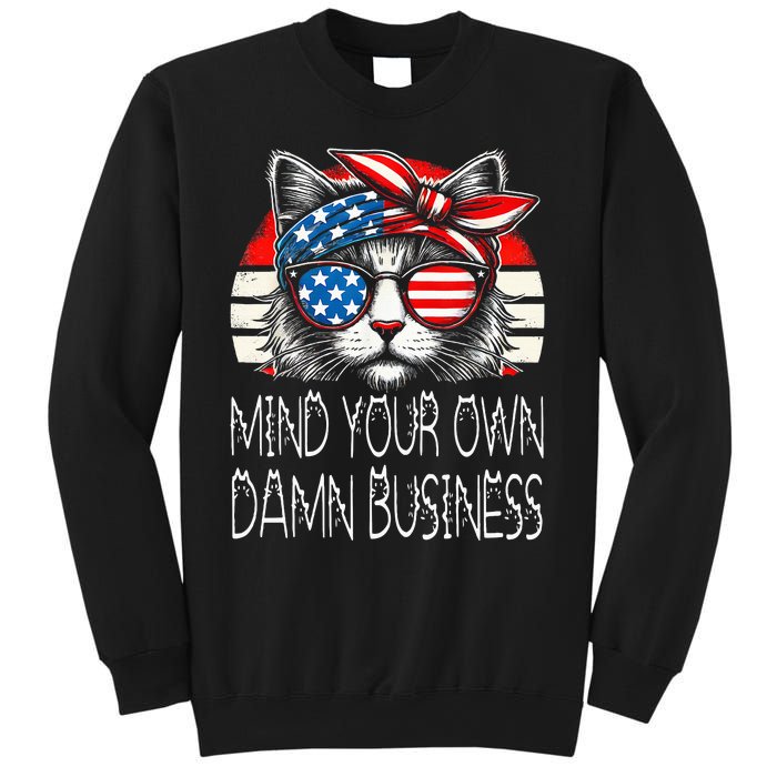 Walz Mind Your Own Damn Business Harris Waltz Cat Lady Sweatshirt