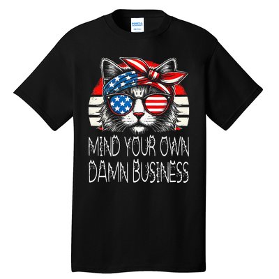 Walz Mind Your Own Damn Business Harris Waltz Cat Lady Tall T-Shirt