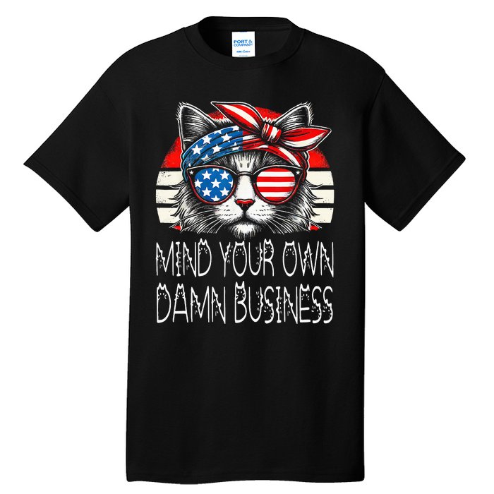 Walz Mind Your Own Damn Business Harris Waltz Cat Lady Tall T-Shirt