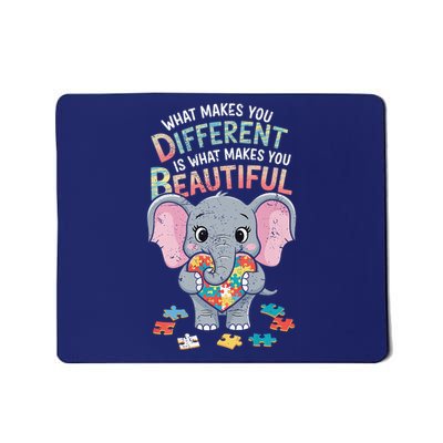 What Makes You Different Beautiful Elephant Autism Awareness Mousepad