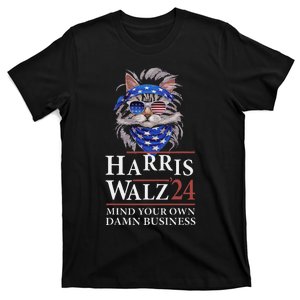 Walz Mind Your Own Damn Business Harris Waltz Cat Lady T-Shirt