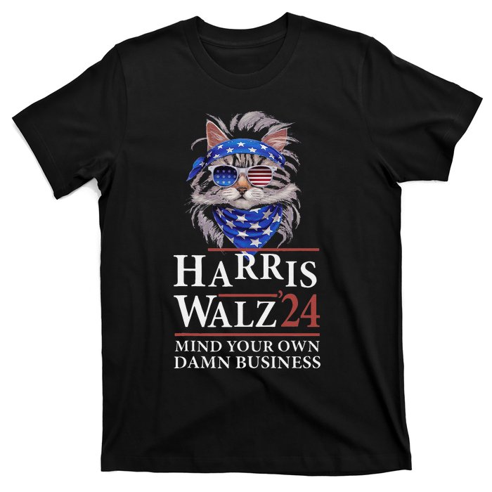 Walz Mind Your Own Damn Business Harris Waltz Cat Lady T-Shirt