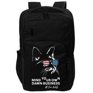 Walz Mind Your Own Damn Business Harris Waltz Cat Lady Sweat Impact Tech Backpack