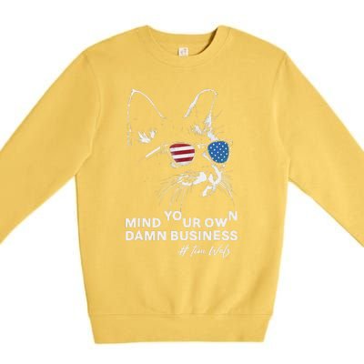 Walz Mind Your Own Damn Business Harris Waltz Cat Lady Premium Crewneck Sweatshirt