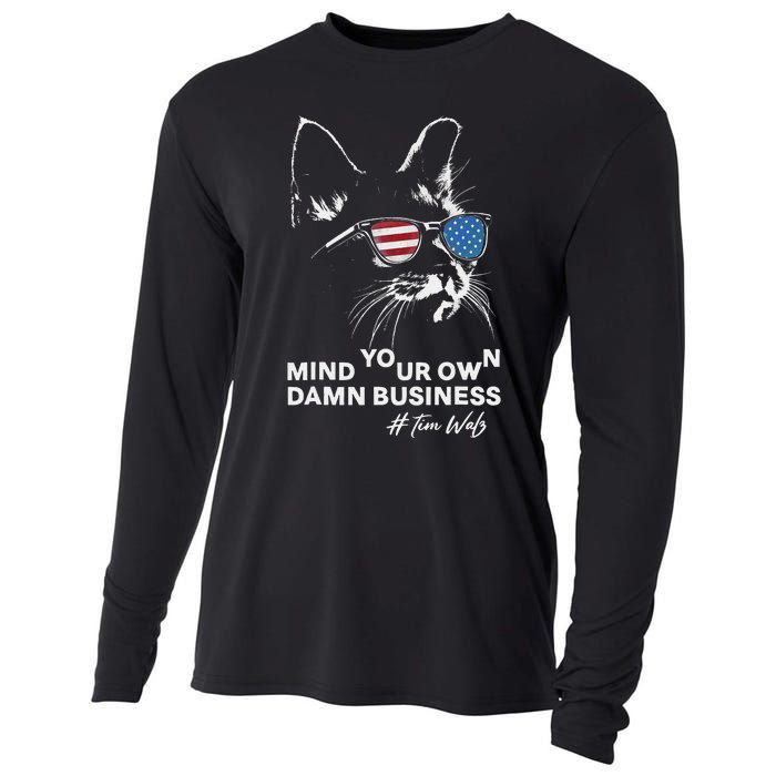 Walz Mind Your Own Damn Business Harris Waltz Cat Lady Cooling Performance Long Sleeve Crew