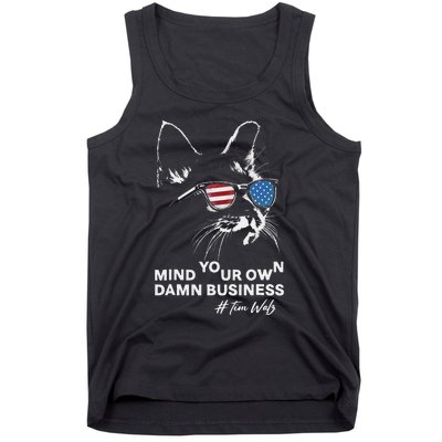 Walz Mind Your Own Damn Business Harris Waltz Cat Lady Tank Top