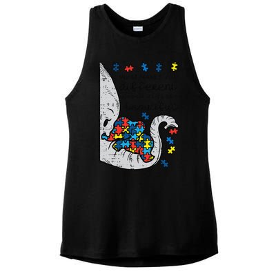 What Makes You Different Beautiful Elephant Autism Awareness Ladies PosiCharge Tri-Blend Wicking Tank