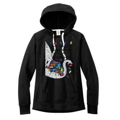 What Makes You Different Beautiful Elephant Autism Awareness Women's Fleece Hoodie