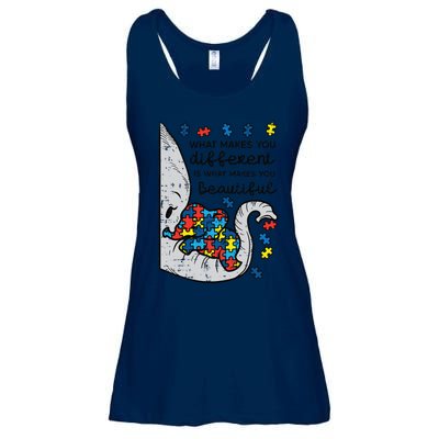 What Makes You Different Beautiful Elephant Autism Awareness Ladies Essential Flowy Tank