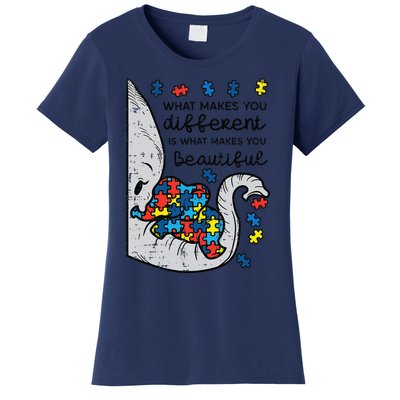 What Makes You Different Beautiful Elephant Autism Awareness Women's T-Shirt