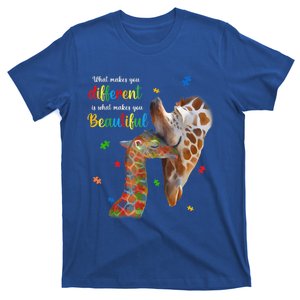 What Makes You Different Giraffe Mom Autism Child Awareness T-Shirt