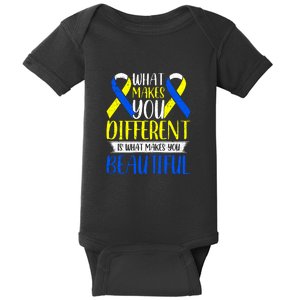 What Makes You Different Is What Makes You Beautiful Down Syndrome Awareness Day Baby Bodysuit