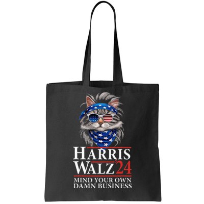 Walz Mind Your Own Damn Business Harris Waltz Cat Lady Tote Bag