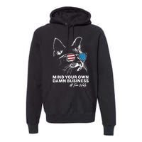 Walz Mind Your Own Damn Business Harris Waltz Cat Lady Premium Hoodie