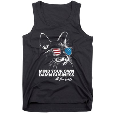 Walz Mind Your Own Damn Business Harris Waltz Cat Lady Tank Top