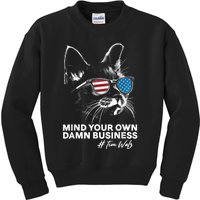 Walz Mind Your Own Damn Business Harris Waltz Cat Lady Kids Sweatshirt