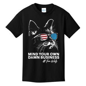 Walz Mind Your Own Damn Business Harris Waltz Cat Lady Kids T-Shirt