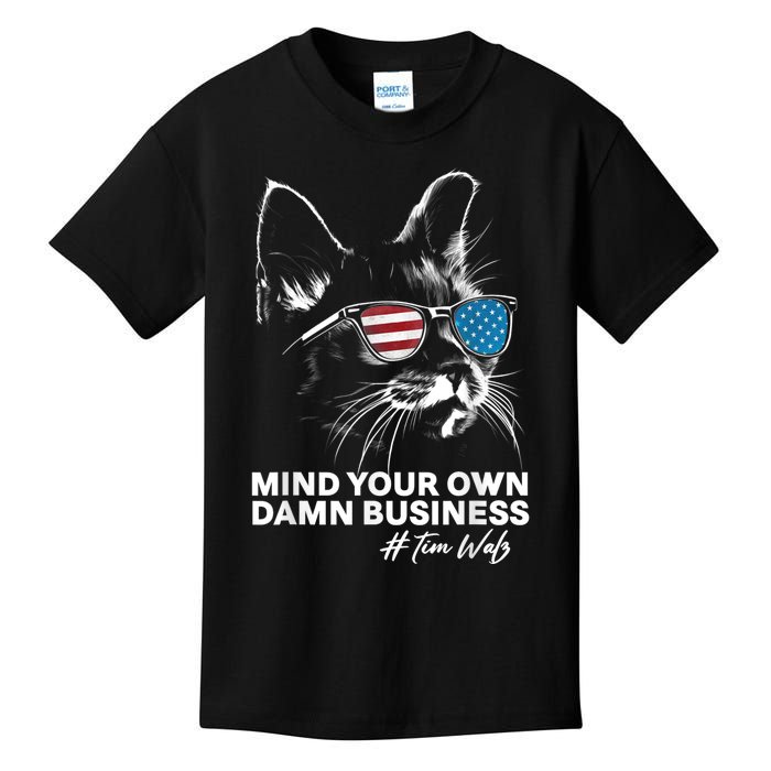 Walz Mind Your Own Damn Business Harris Waltz Cat Lady Kids T-Shirt