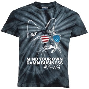 Walz Mind Your Own Damn Business Harris Waltz Cat Lady Kids Tie-Dye T-Shirt