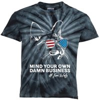 Walz Mind Your Own Damn Business Harris Waltz Cat Lady Kids Tie-Dye T-Shirt