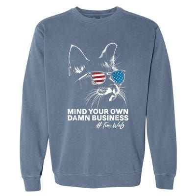 Walz Mind Your Own Damn Business Harris Waltz Cat Lady Garment-Dyed Sweatshirt