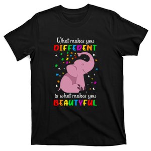 What Makes You Different Elephant Autism Awareness Day T-Shirt