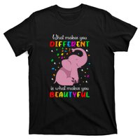 What Makes You Different Elephant Autism Awareness Day T-Shirt