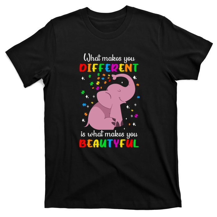 What Makes You Different Elephant Autism Awareness Day T-Shirt