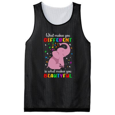 What Makes You Different Elephant Autism Awareness Day Mesh Reversible Basketball Jersey Tank