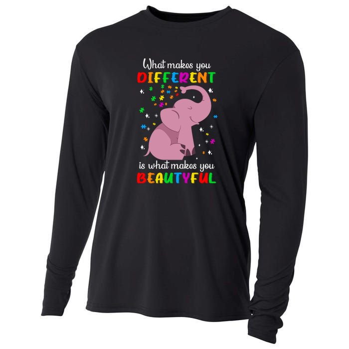 What Makes You Different Elephant Autism Awareness Day Cooling Performance Long Sleeve Crew