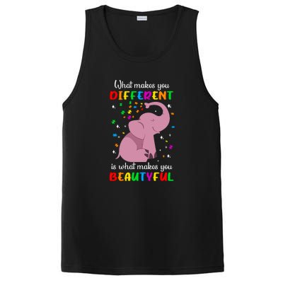 What Makes You Different Elephant Autism Awareness Day PosiCharge Competitor Tank