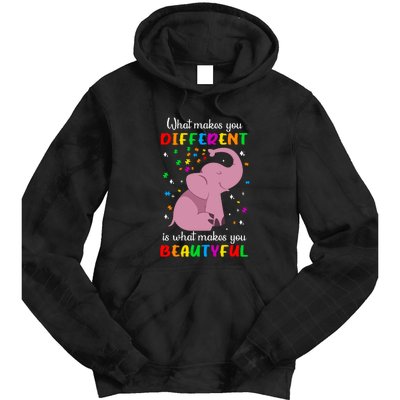 What Makes You Different Elephant Autism Awareness Day Tie Dye Hoodie